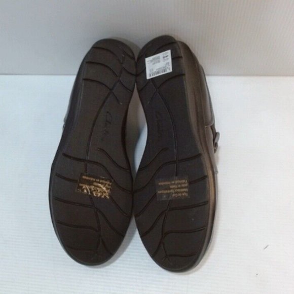 NWT CLARKS COLLECTION HOPE ROXANNE LEATHER SLIP ON LOAFERS BLACK 10W - Picture 6 of 7